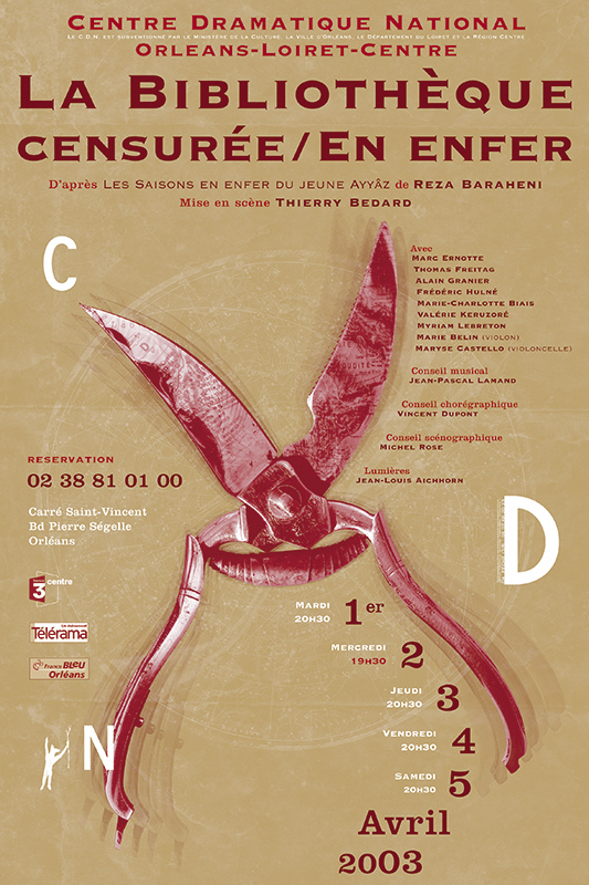 Affiche Poster CDN Orléans - La bibliothèque censurée / En enfer