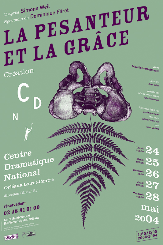 Affiche Poster CDN Orléans - La pesanteur et la grâce