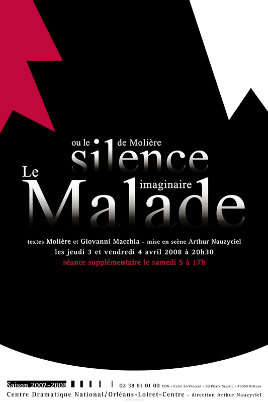 Affiche Poster CDN Orléans - Le malade imaginaire ou le silence de Molière